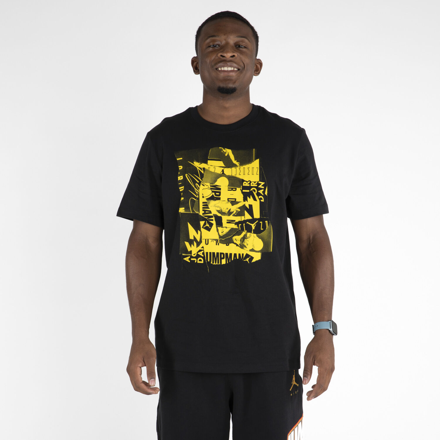 Black and yellow best sale jordan t shirts