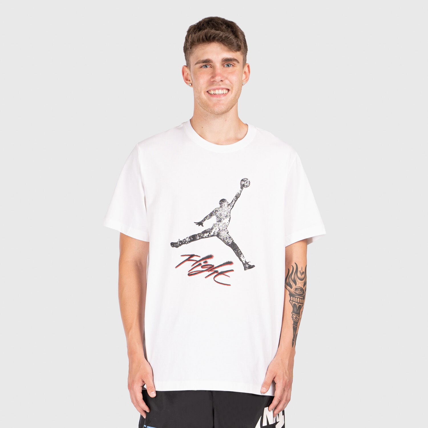 Jordan Essential Jumpman Ss Crew T shirt black white and red