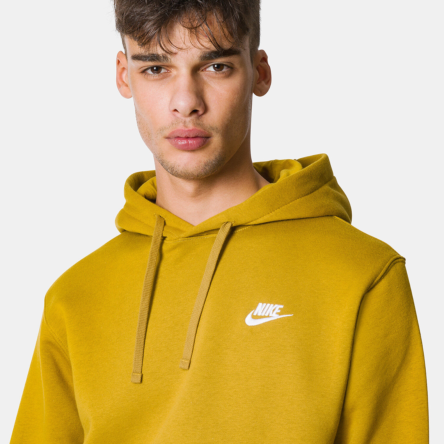 Nike club hoodie yellow discount