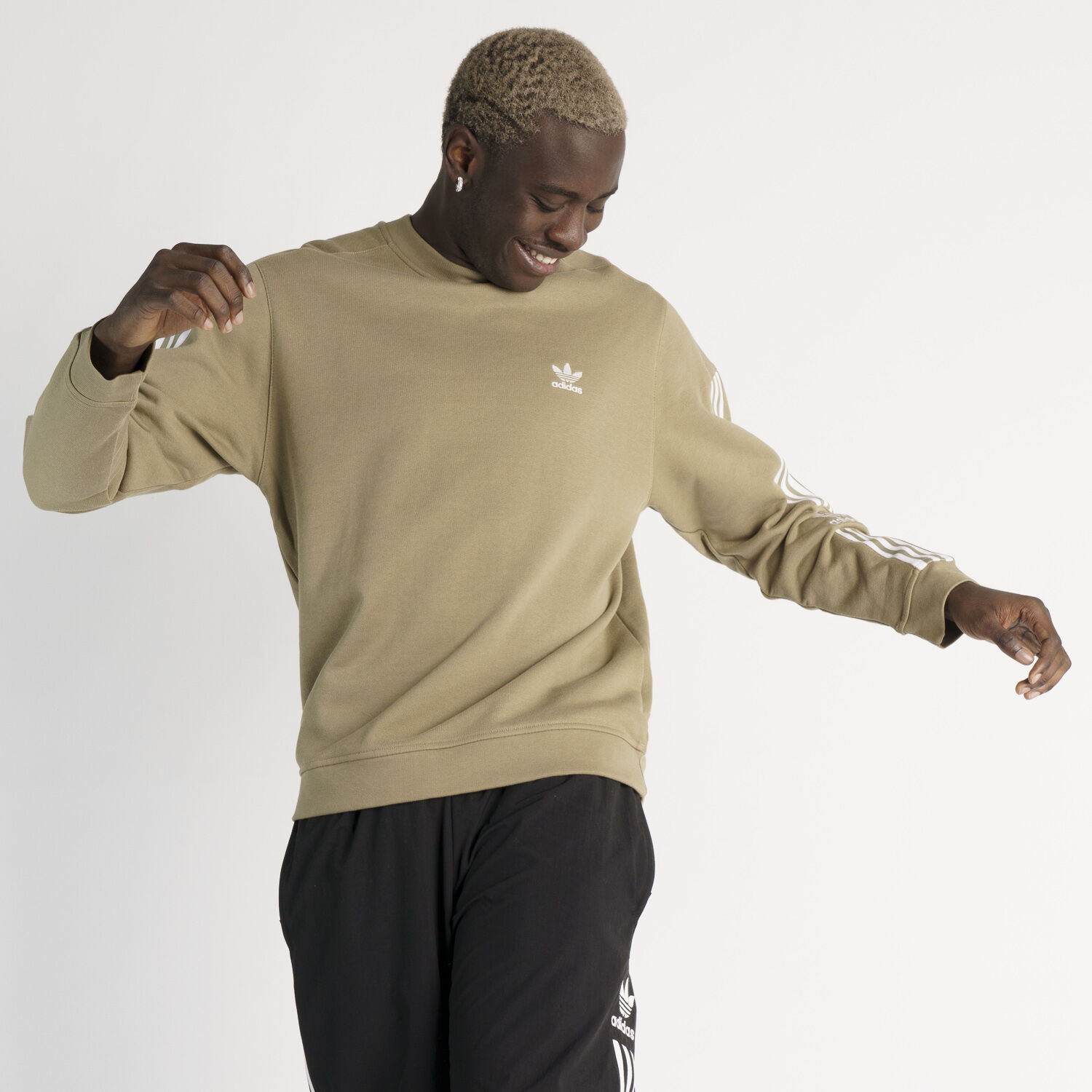 Adidas lock up logo crew neck sweatshirt hot sale