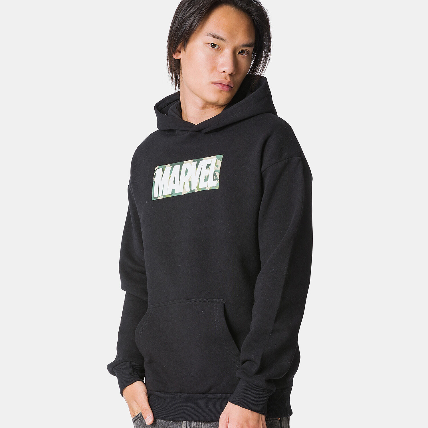 Marvel hoodie black camo and white AW LAB