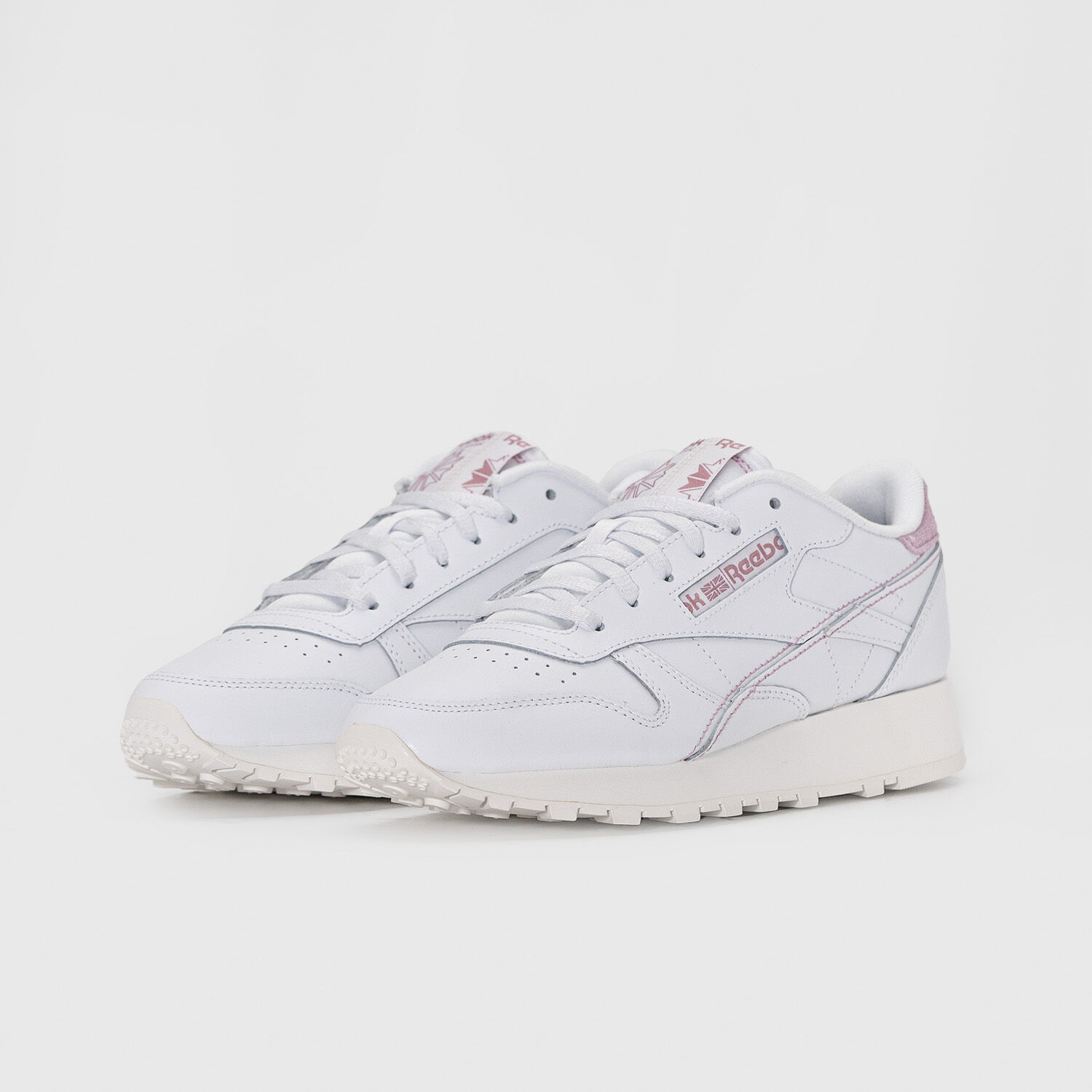 Pink and outlet white reebok classics