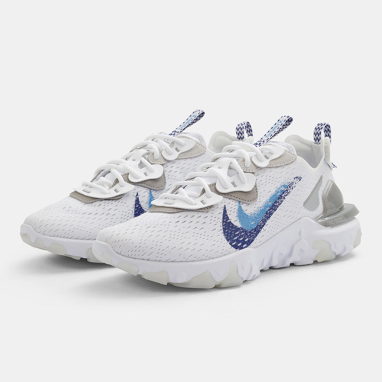 Nike react white red blue store