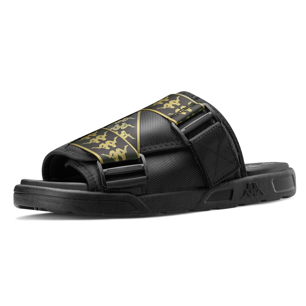Kappa slides black and online gold