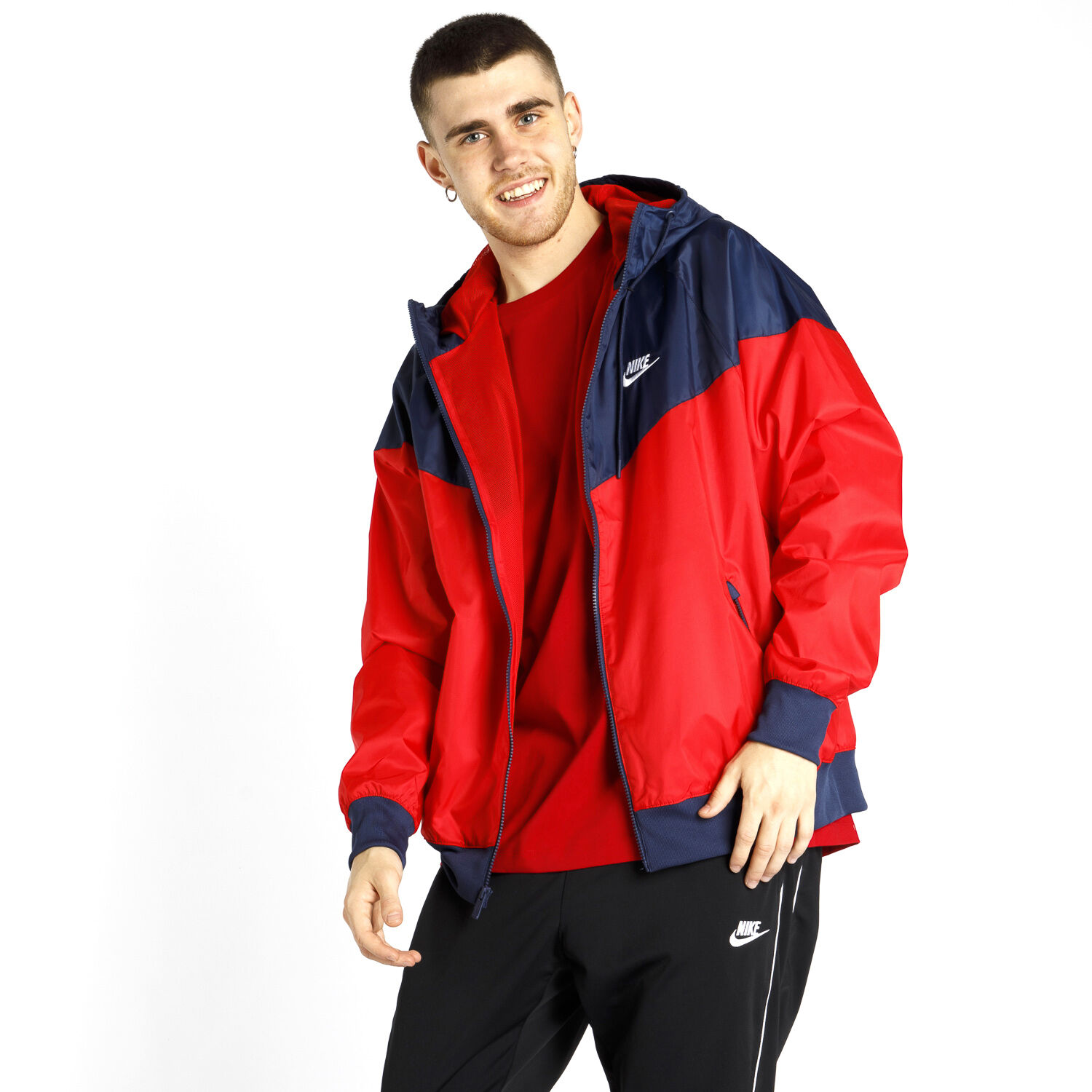 Nike windrunner jacket sale red and black