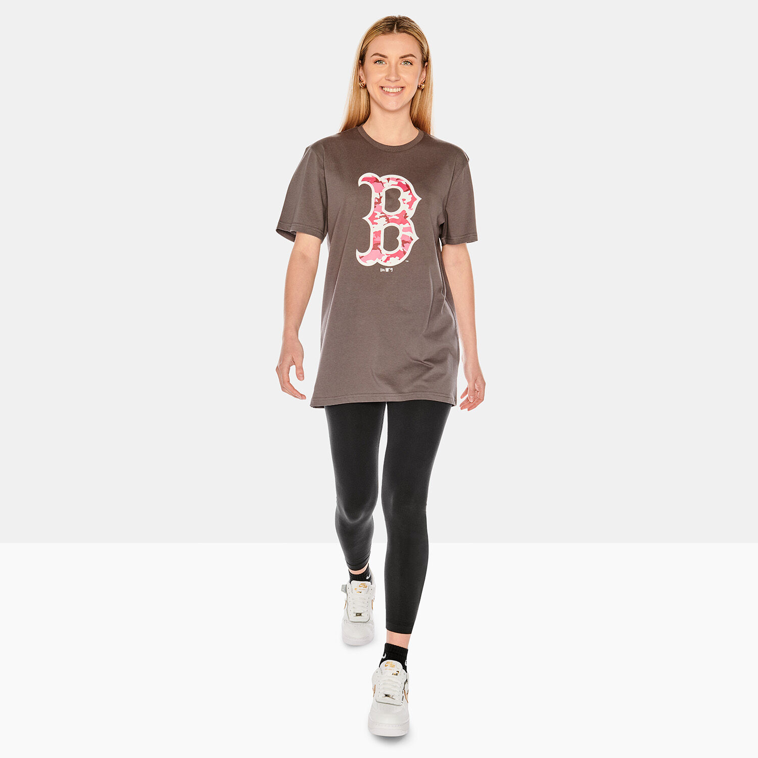 T shirt MLB Camo Logo dei Boston Red Sox grey aw lab