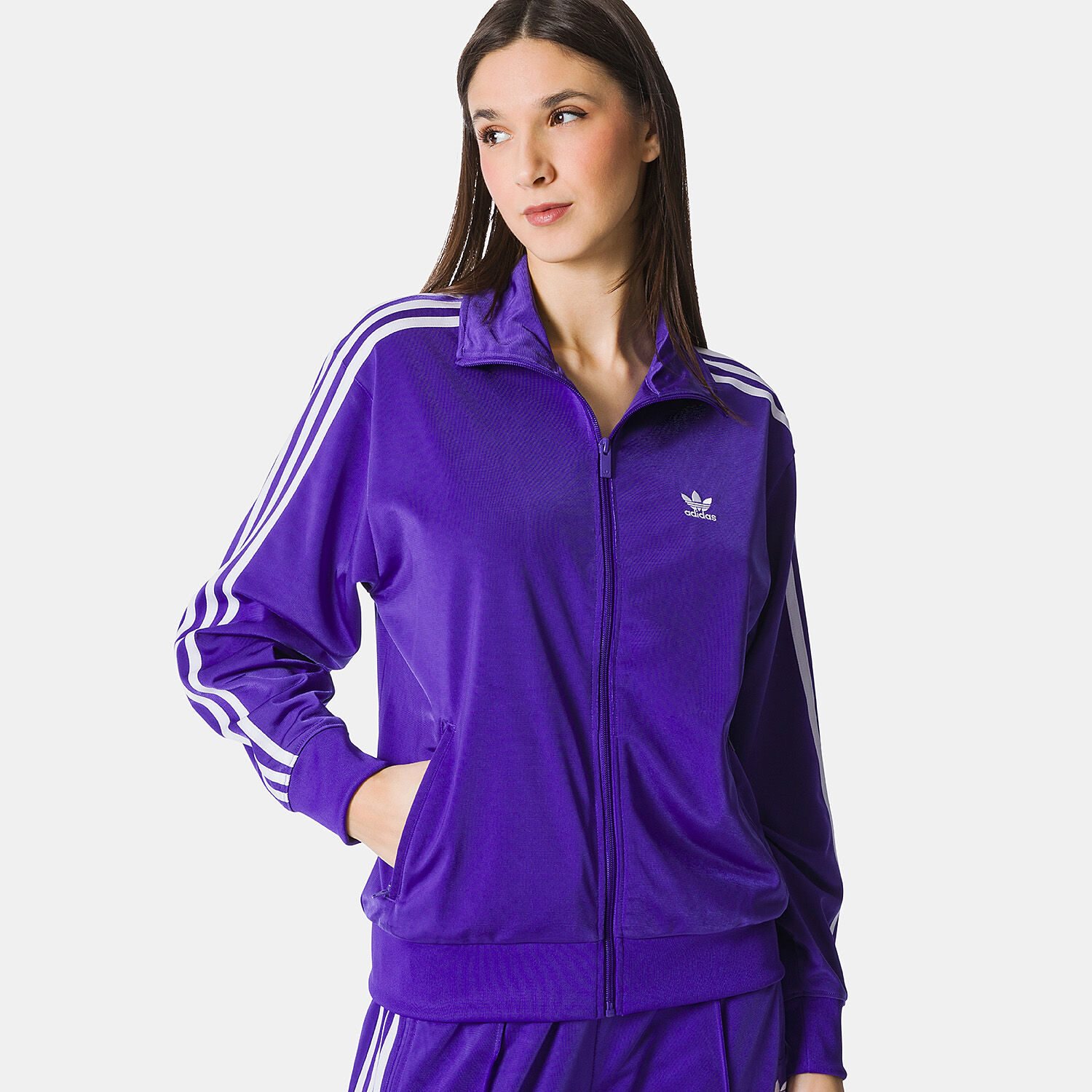 Purple adidas firebird clearance track top