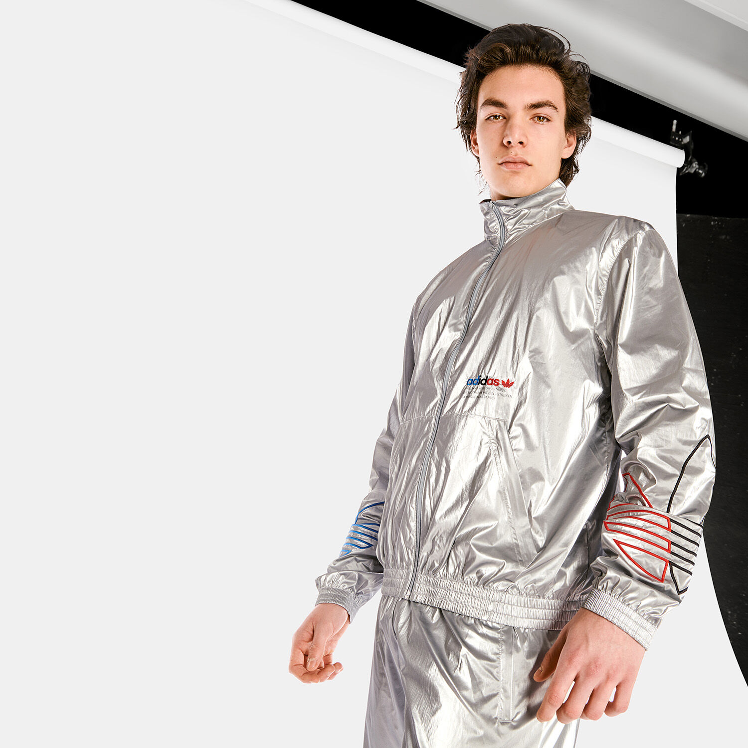 Adidas silver hot sale jacket