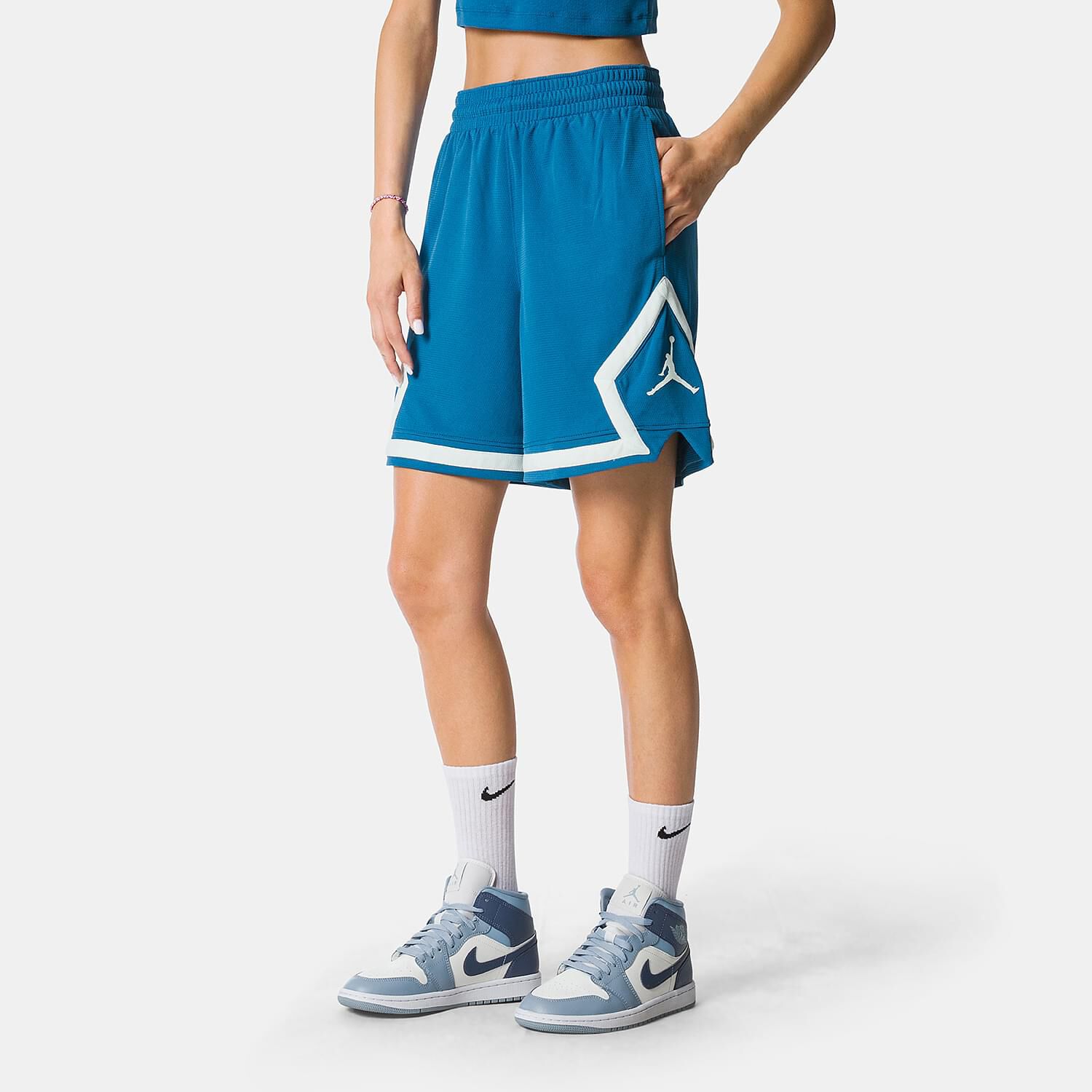 Jordan Diamond Dri FIT Shorts in light blue and white AW LAB