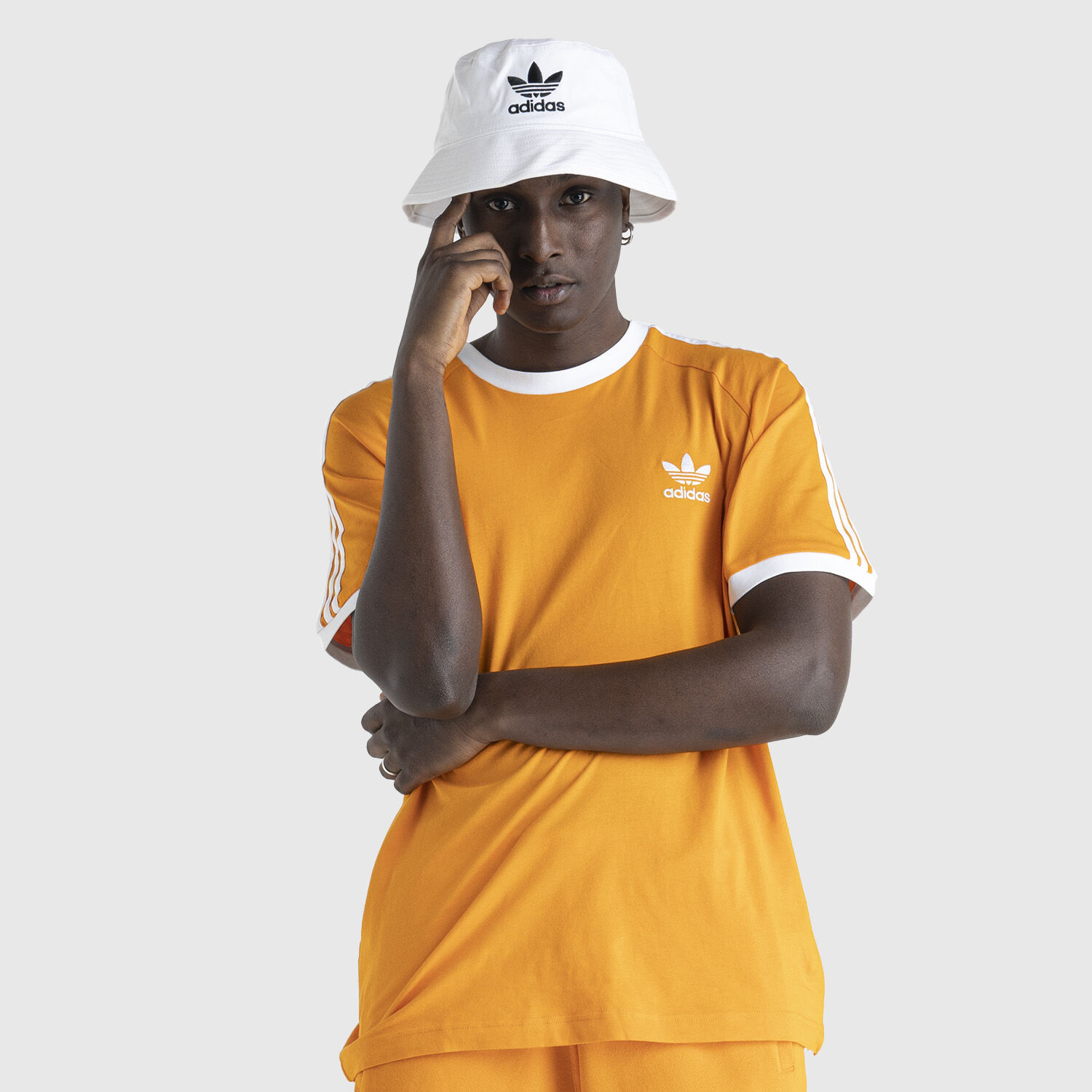 T shirt adidas 3 stripes orange best sale