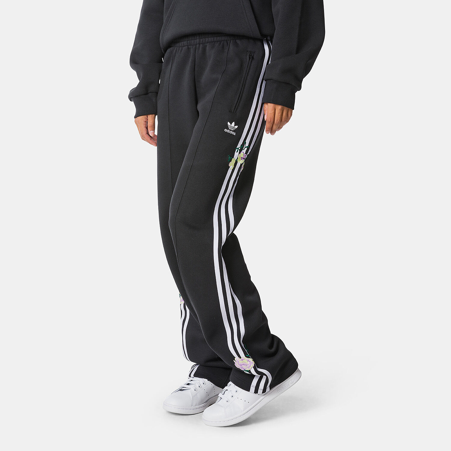 adidas Embroidered Flower pants black and white AW LAB
