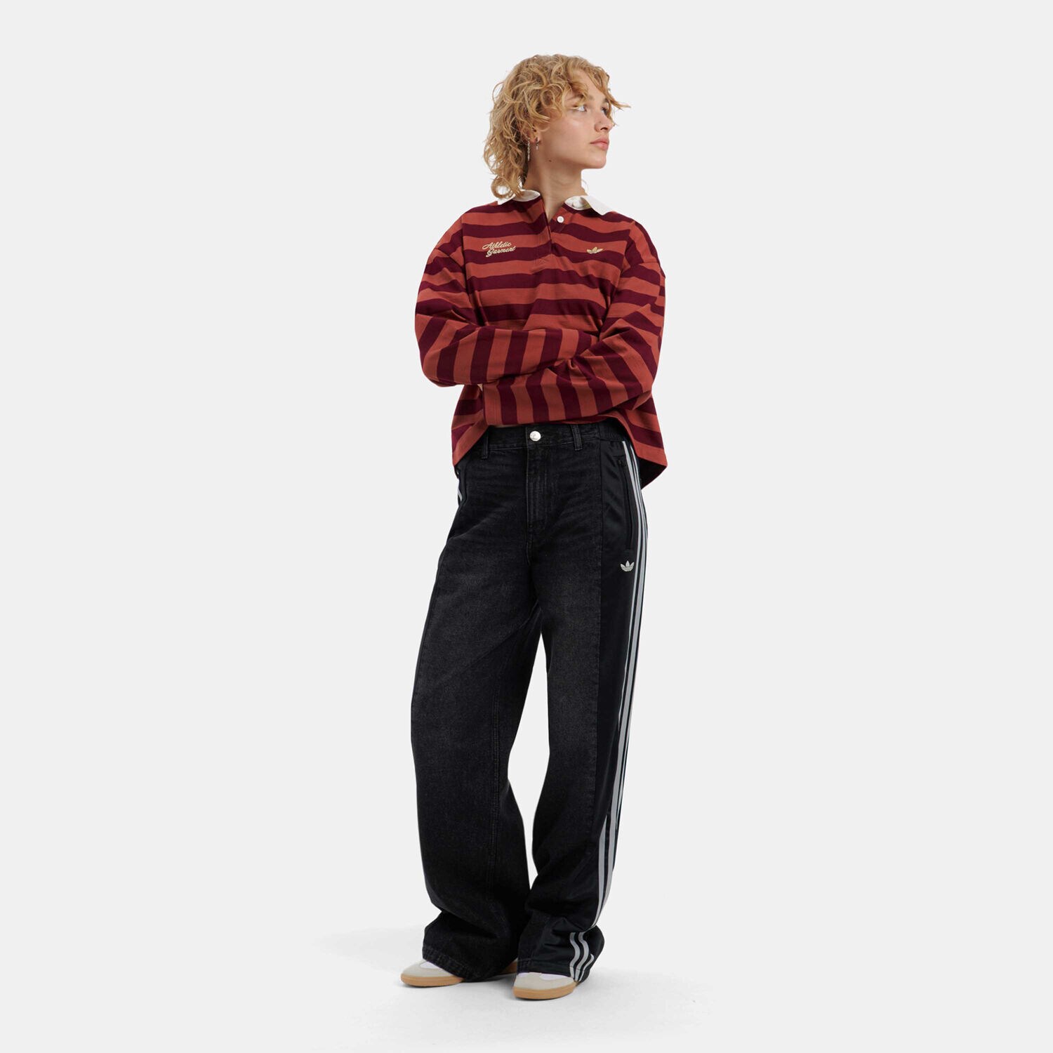 adidas Originals Athletic Dept Denim Firebird Pants black women's