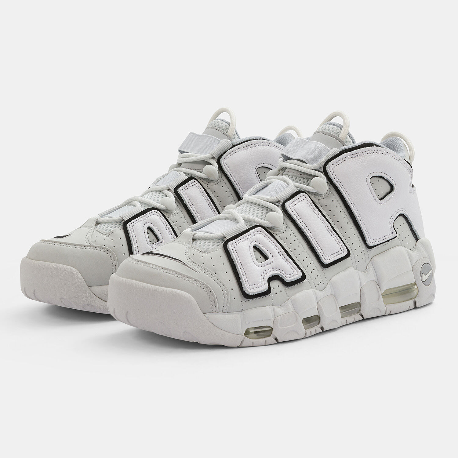 Black white store and gray uptempos