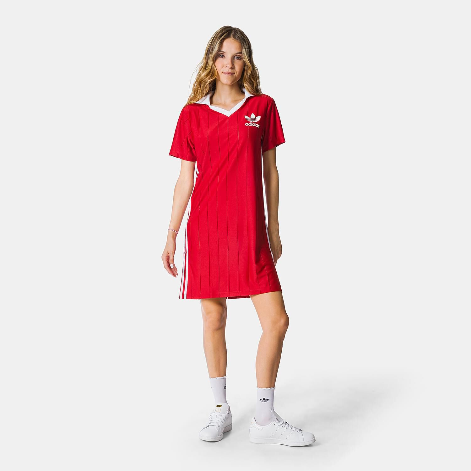 adidas adicolor 3 Stripes Pinstripe Dress Red and White AW LAB