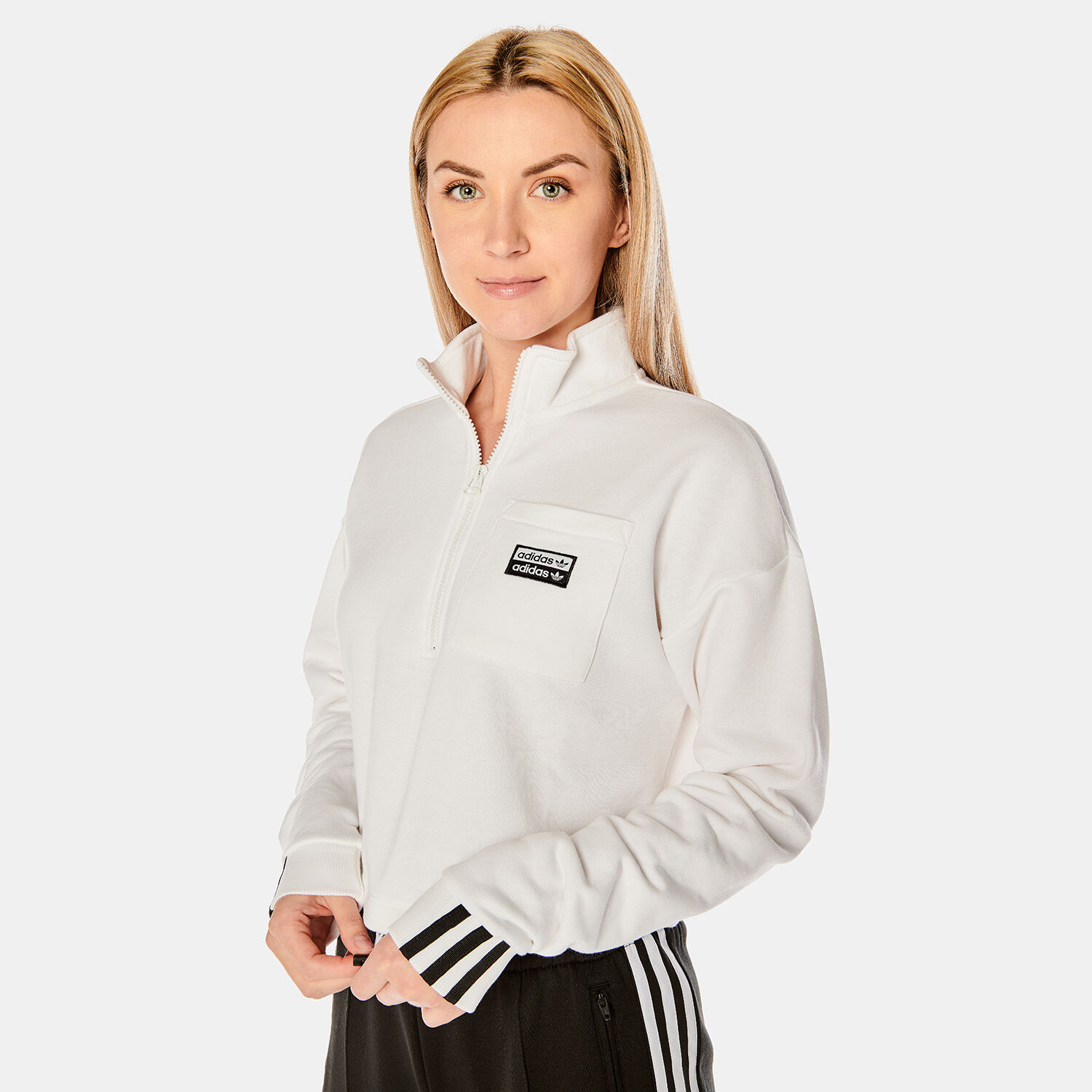 adidas Half Zip Sweatshirt black and white AW LAB