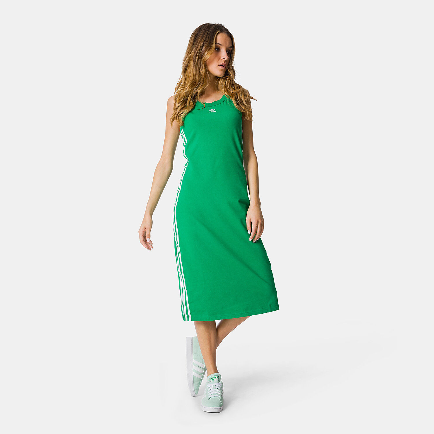 adidas adicolor Classics 3 Stripes Long Tank Top green and white