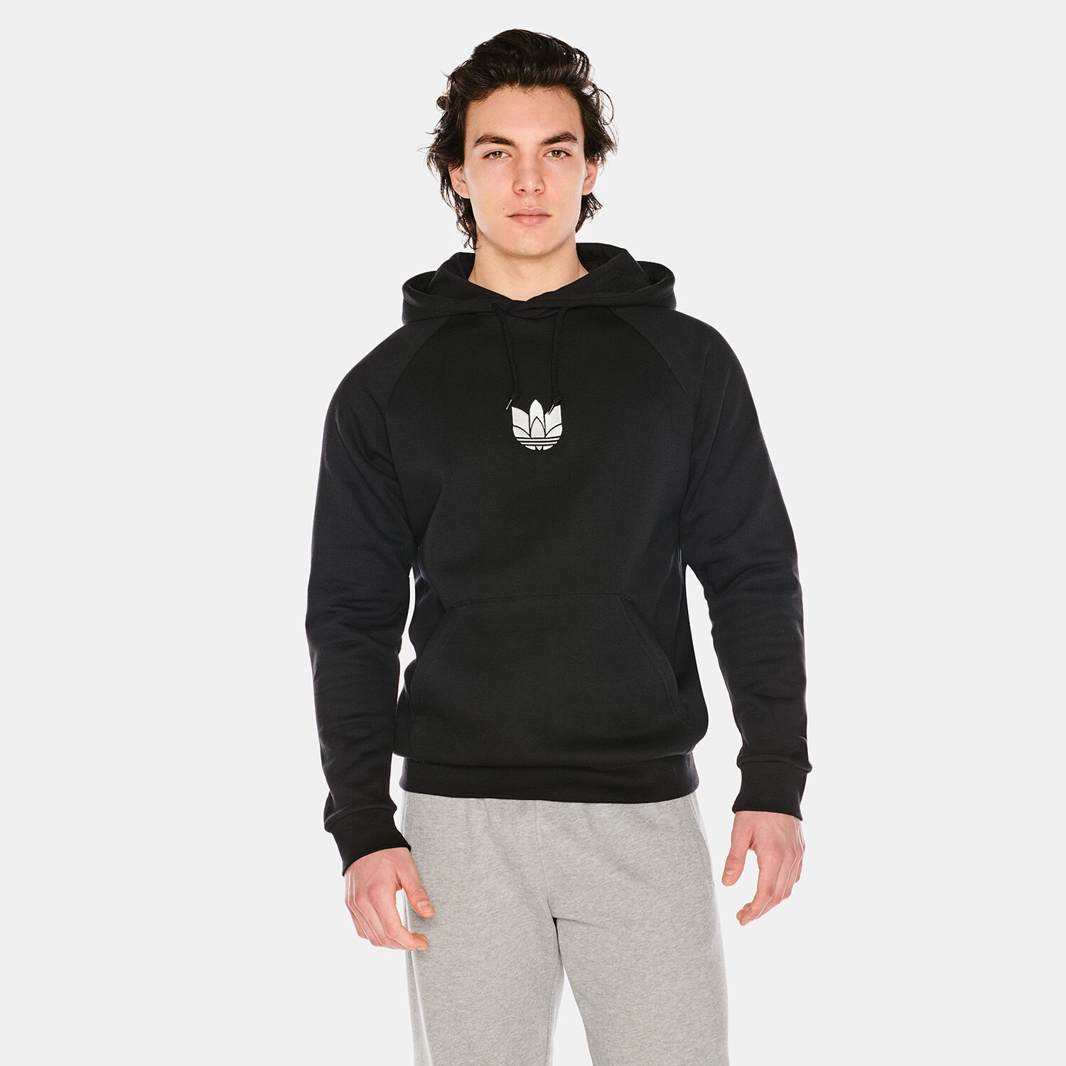 Adidas originals men's shop 3d trefoil graphic hoodi