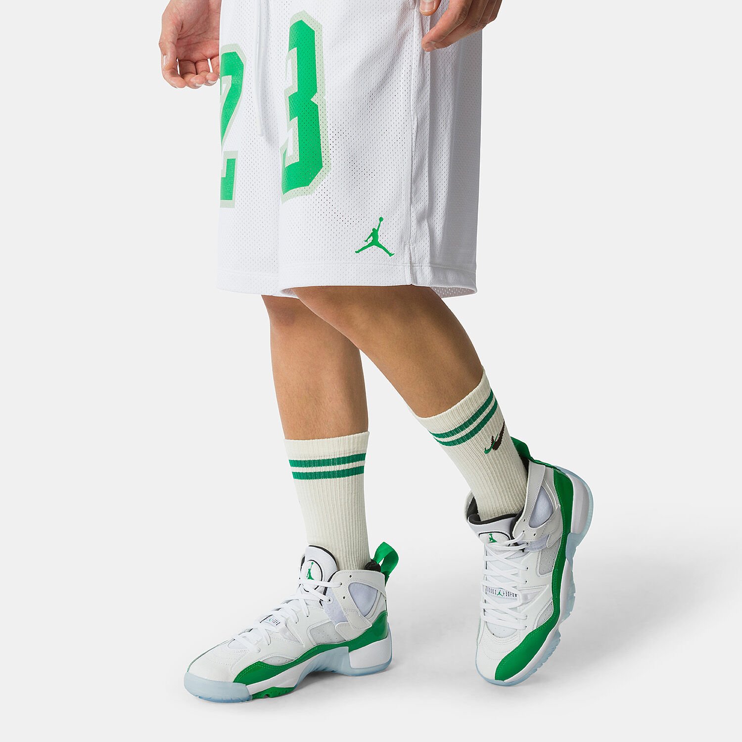 Green jordan shorts best sale