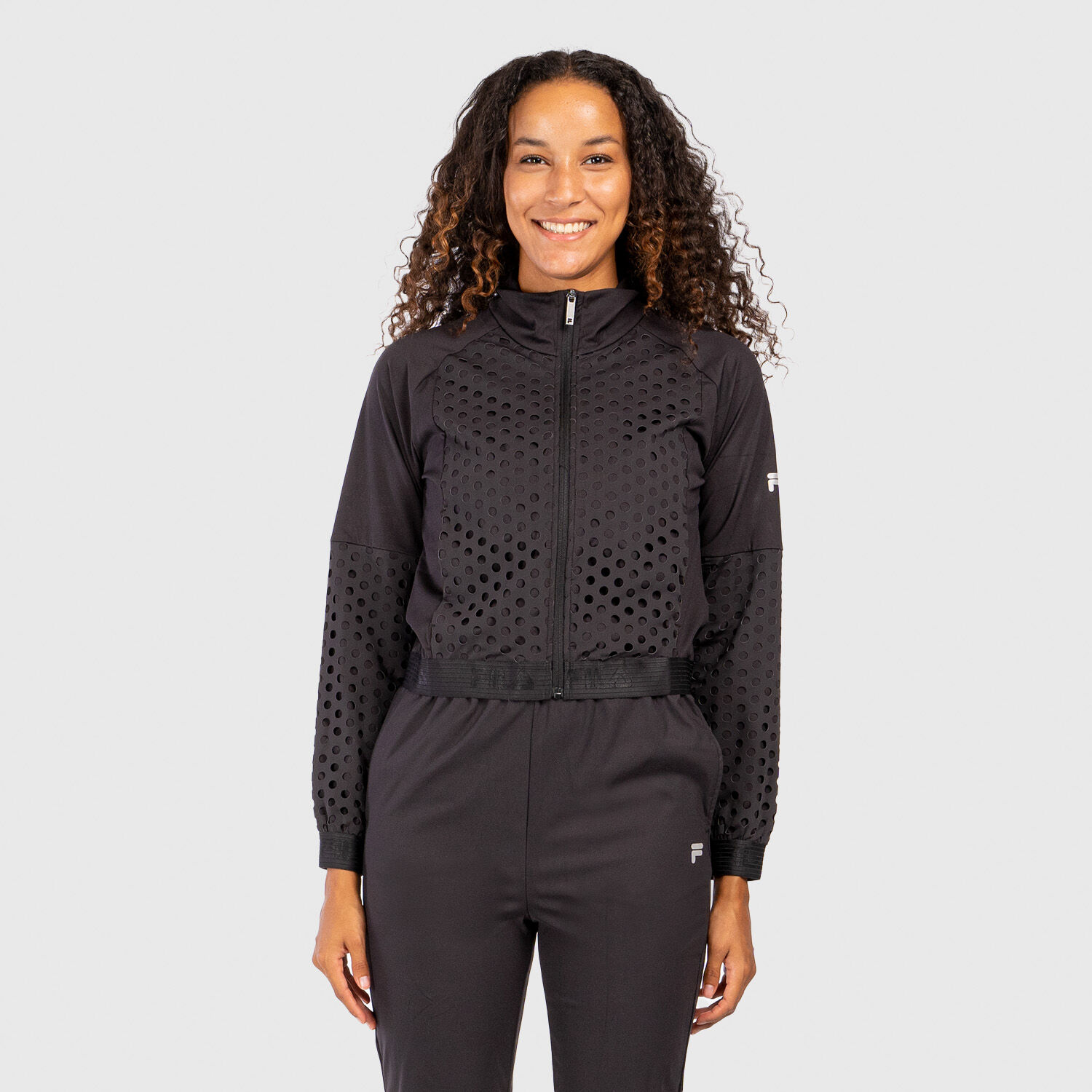 Cropped online fila jacket