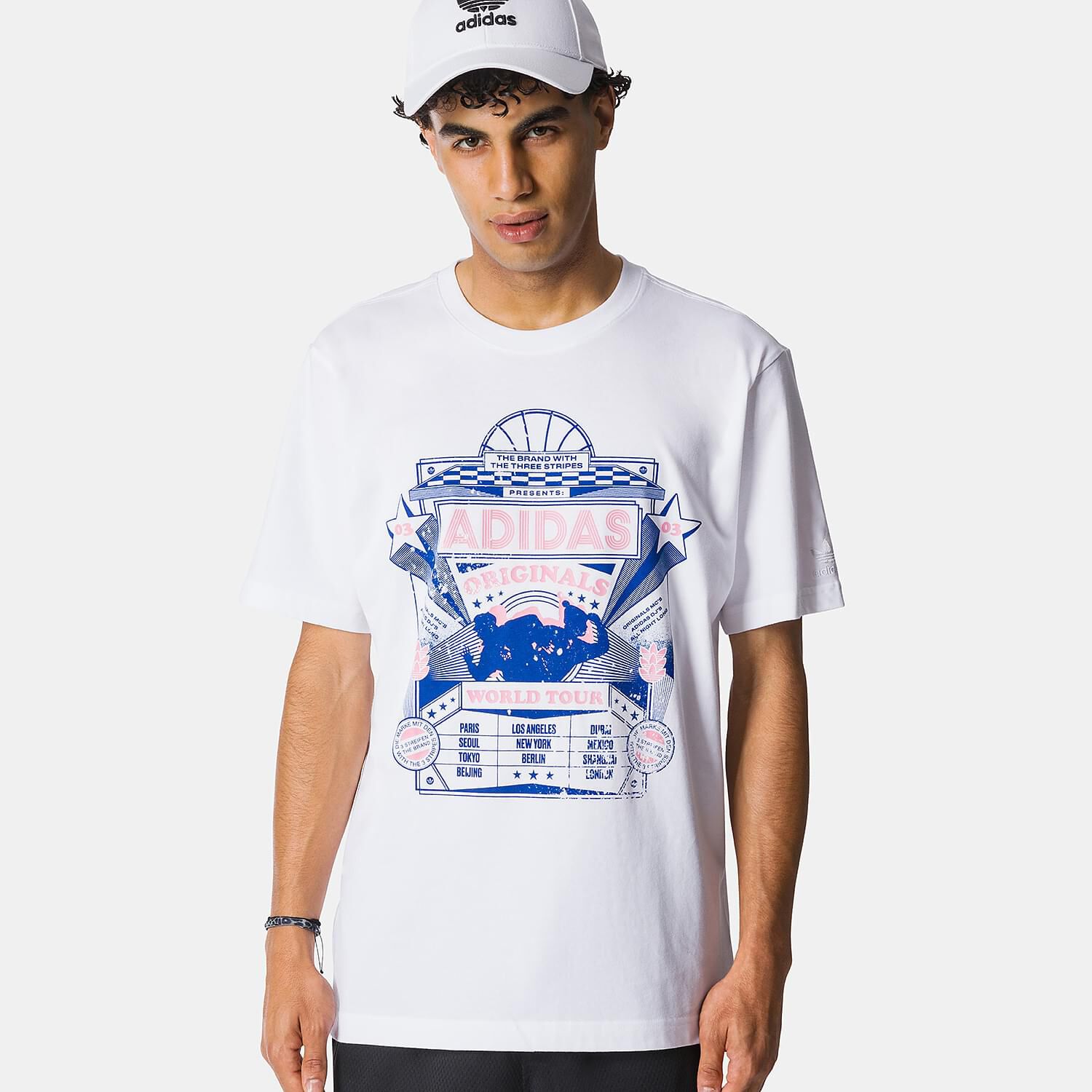 Adidas Street 4 white blue and pink T shirt AW LAB