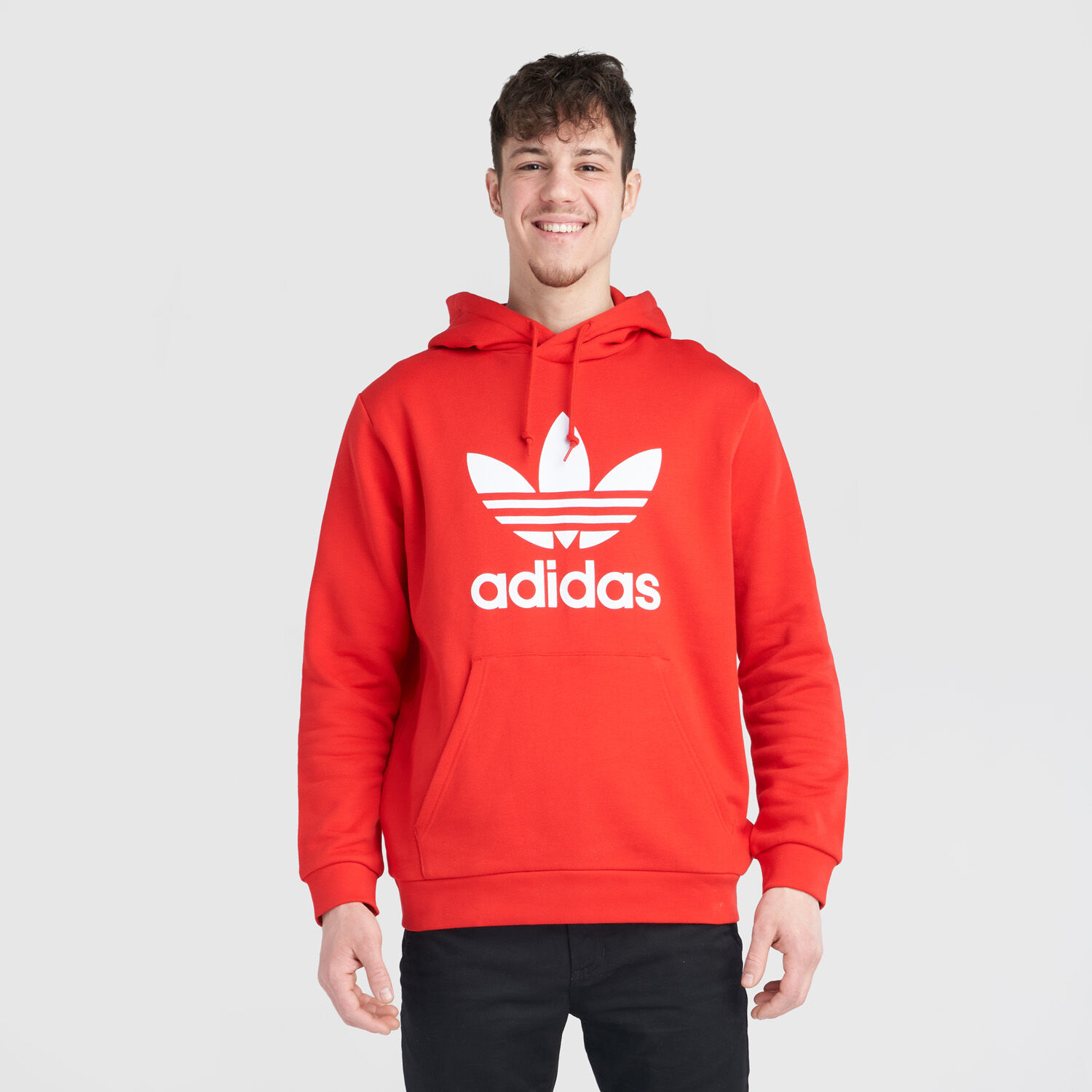 Red trefoil hoodie cheap
