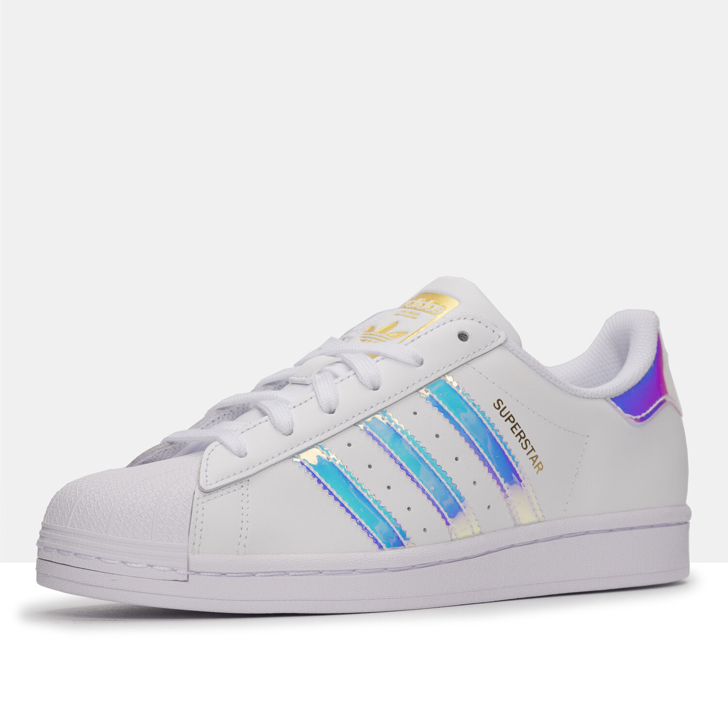 Tween adidas superstar hotsell athletic shoe white/iridescent