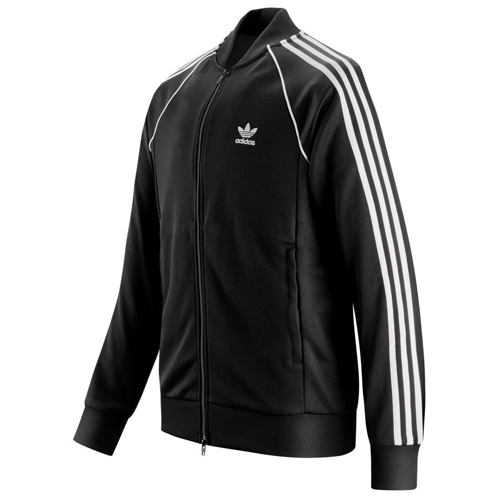 Adidas sst track top black sale