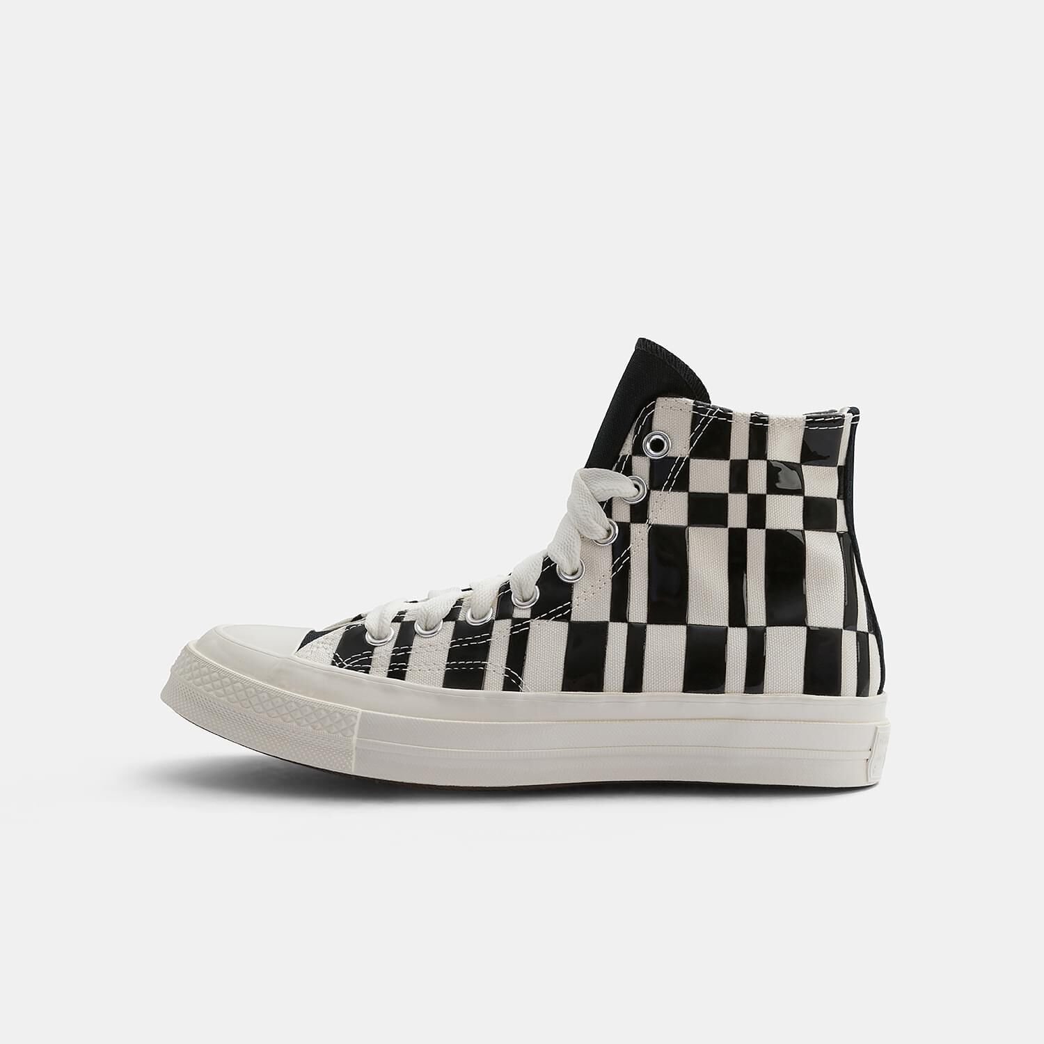 Black and white checkered converse sales