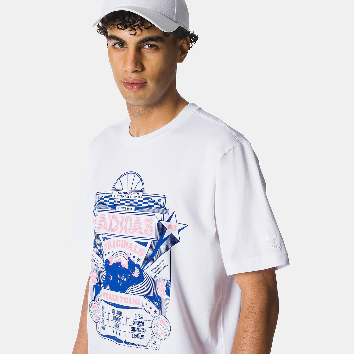 Adidas Street 4 white blue and pink T shirt AW LAB
