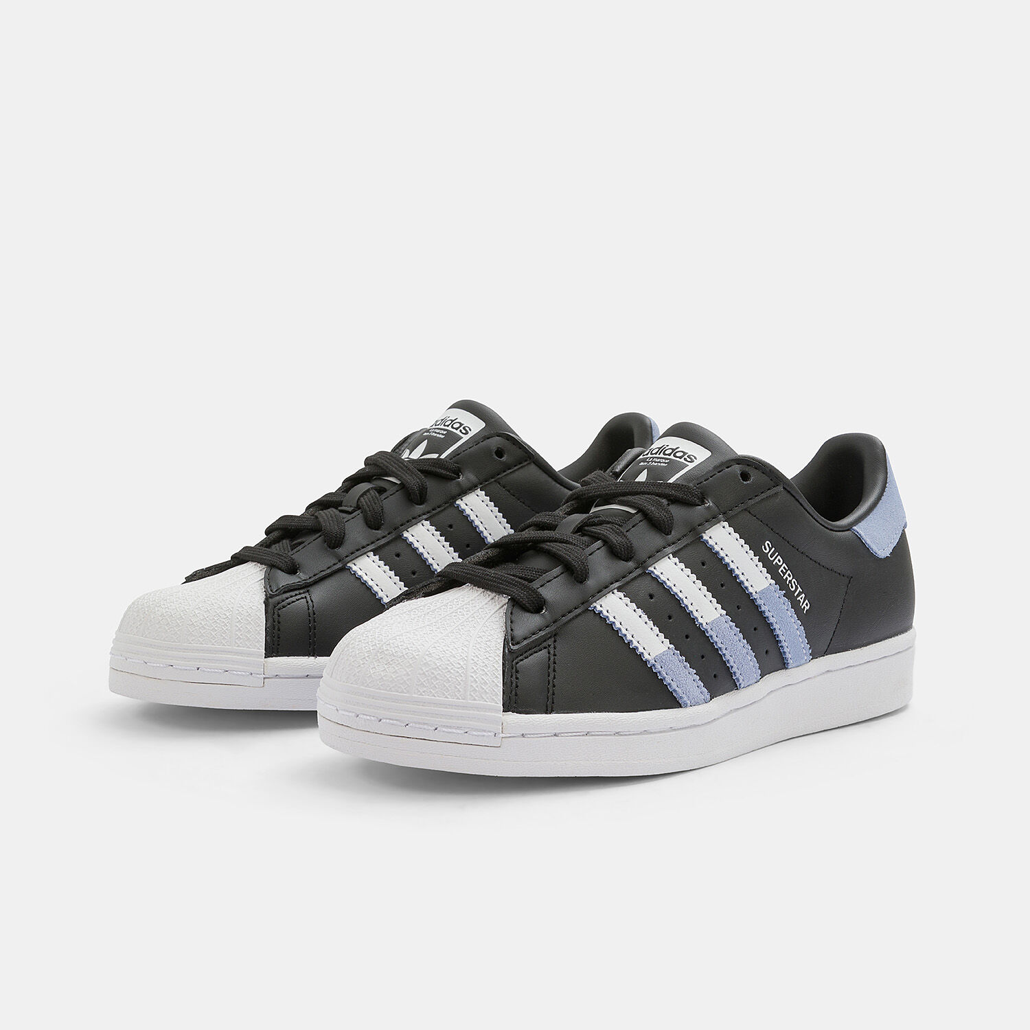 Adidas superstar black deals white and grey