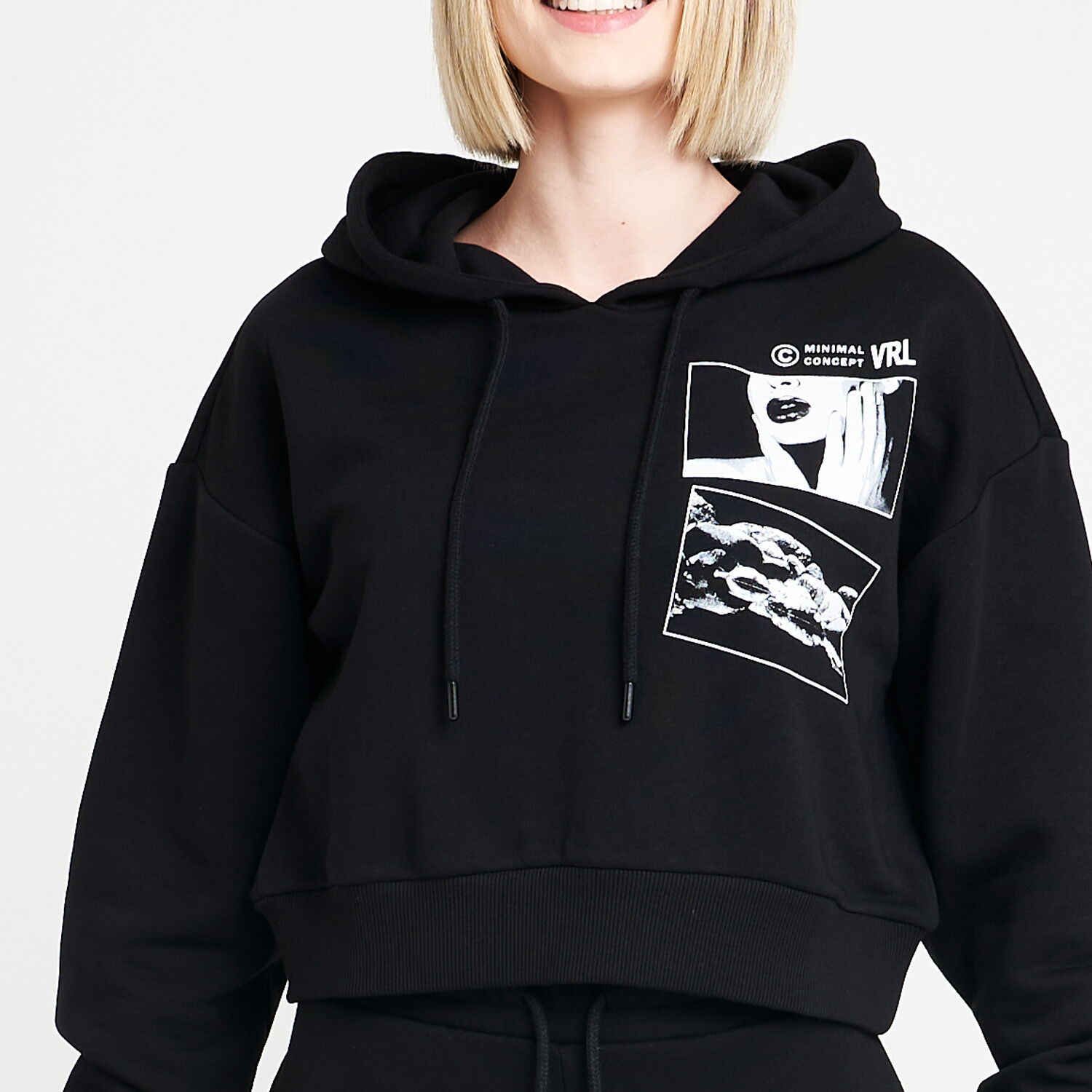 VRL Minimal hoodie black and white AW LAB