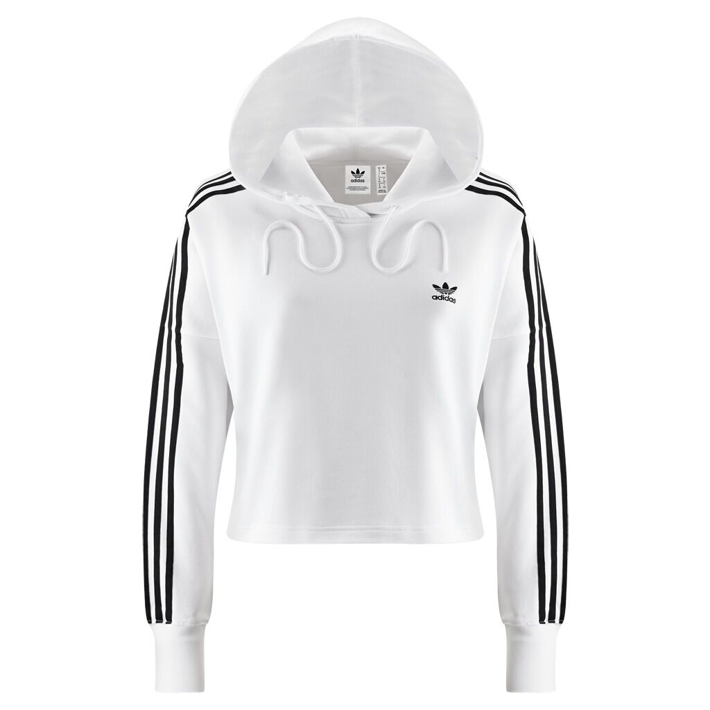 Adidas white clearance cropped hoodie