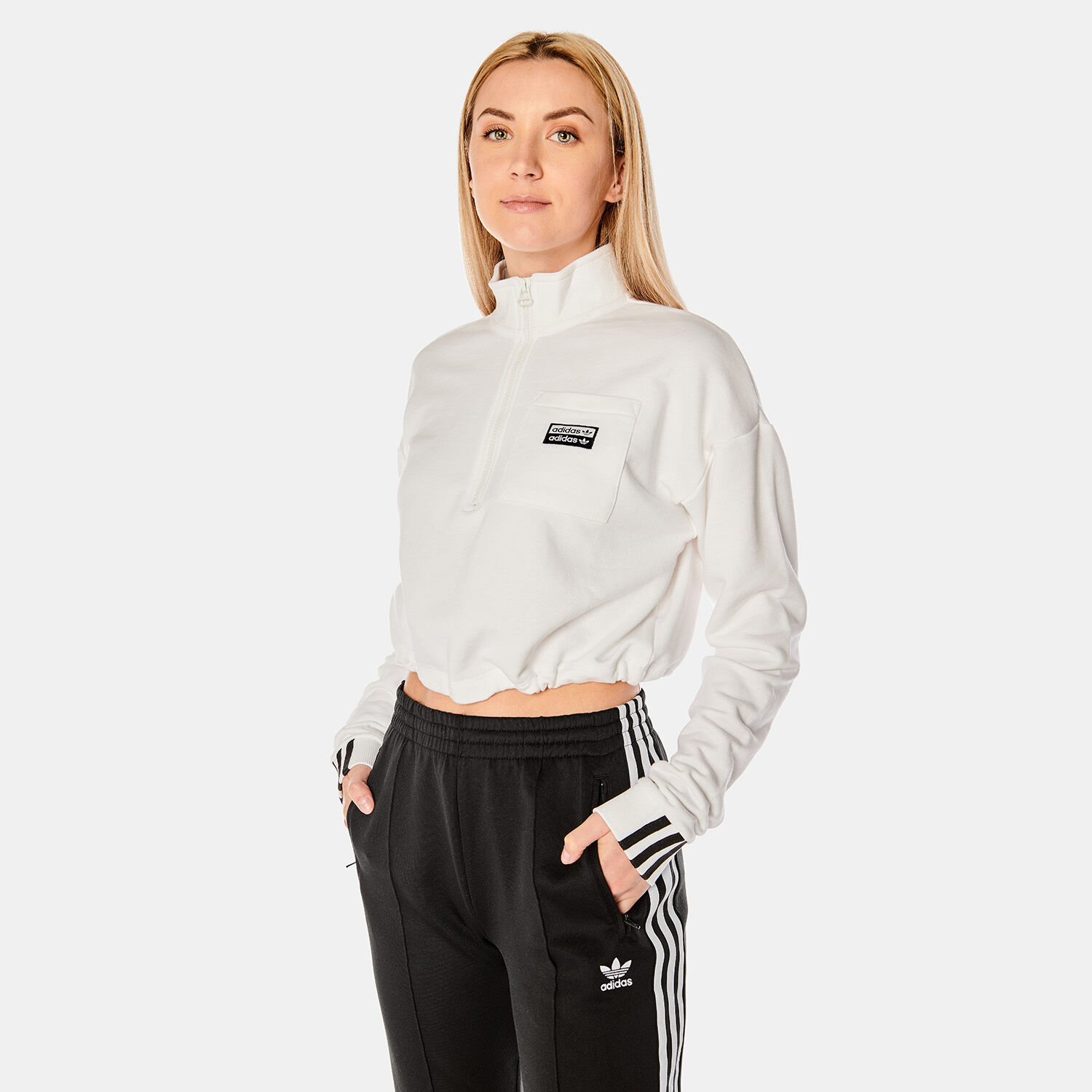 adidas Half Zip Sweatshirt black and white AW LAB