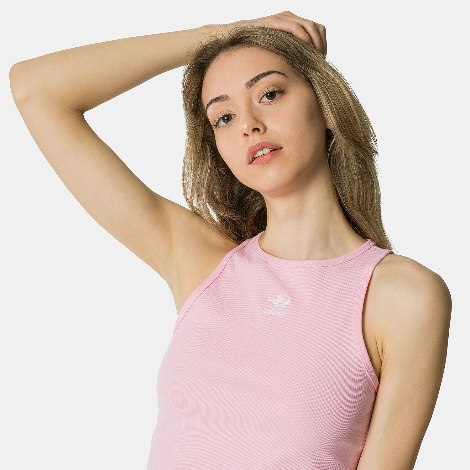 Adidas crop top deals pink