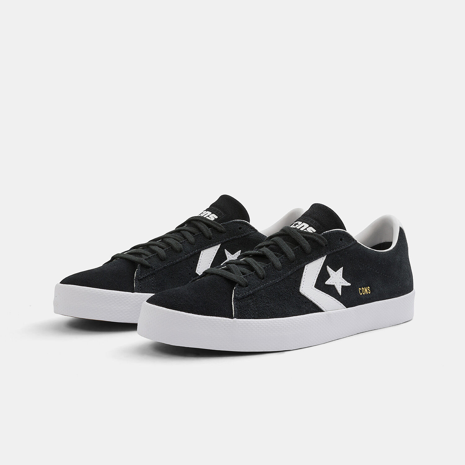 Converse PL Vulc Pro Suede Low nere bianche e dorate AW LAB