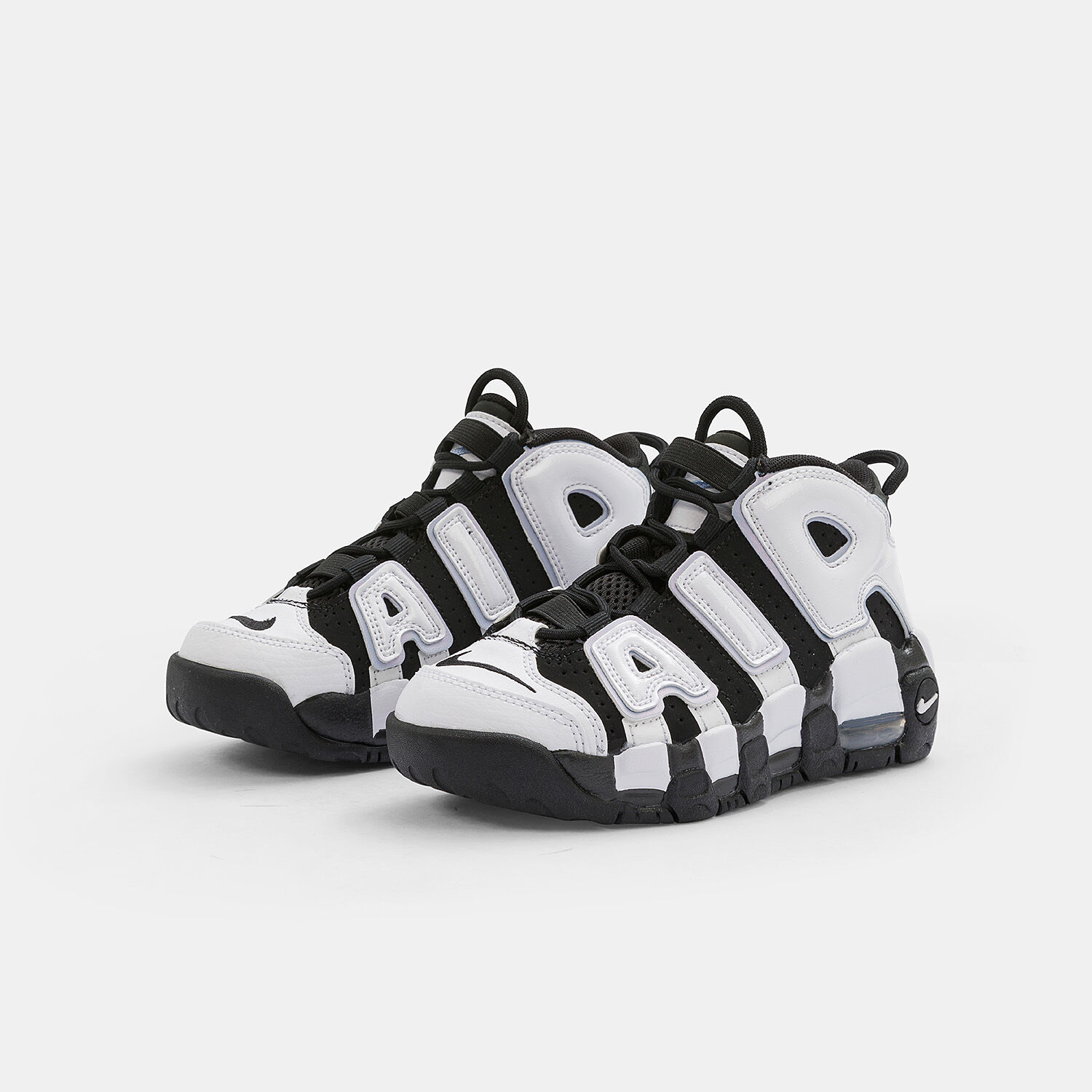 Nike black and white hot sale uptempo