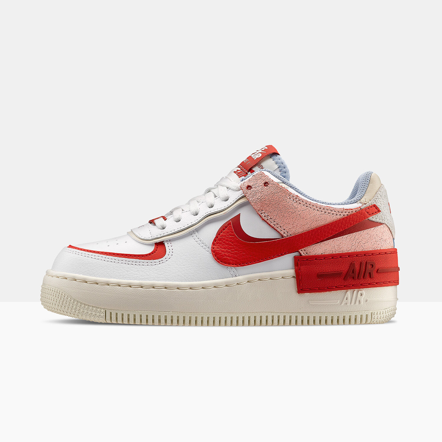 NIKE AIR FORCE 1 LOW SHADOW BIANCA ROSSA ROSA DONNA AW LAB