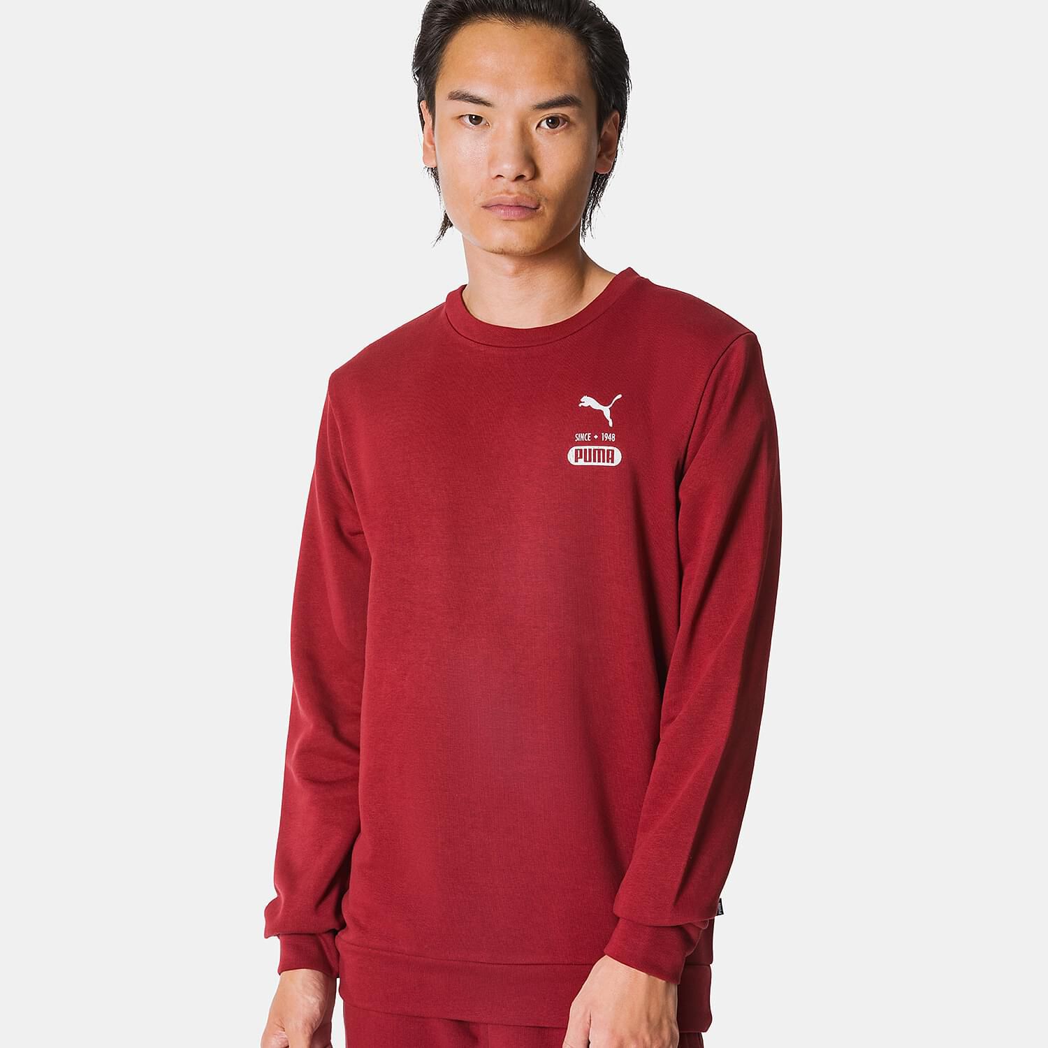 Red and white puma hoodie top
