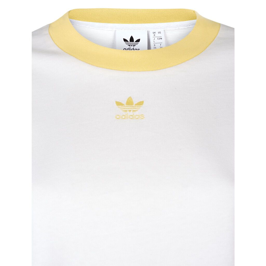 Yellow adidas crop top hot sale