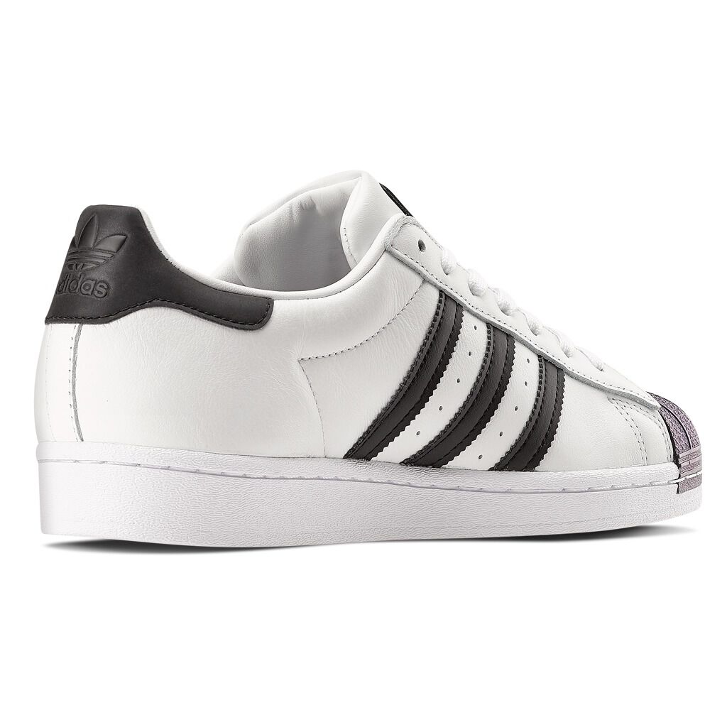 Adidas white sneakers black store stripes