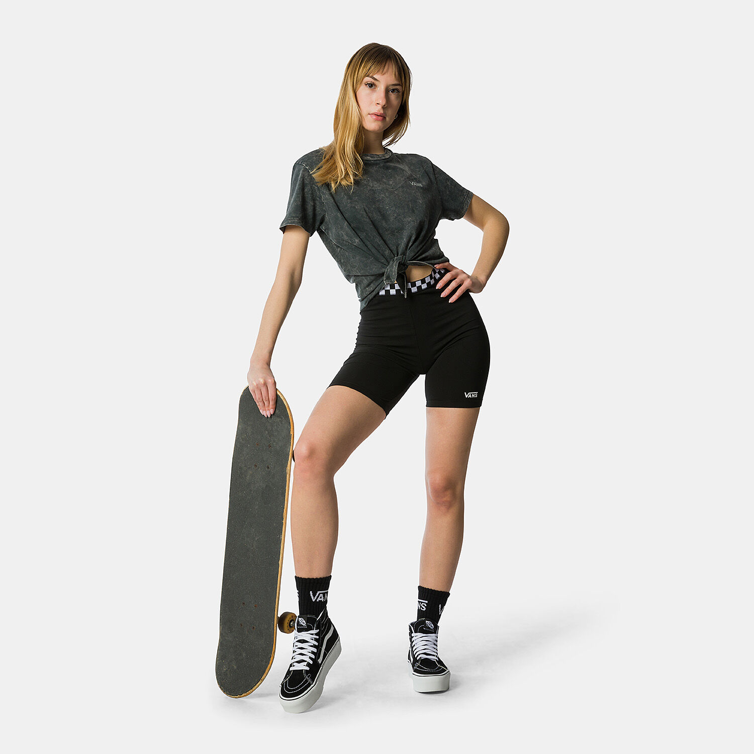 Checkered top leggings vans