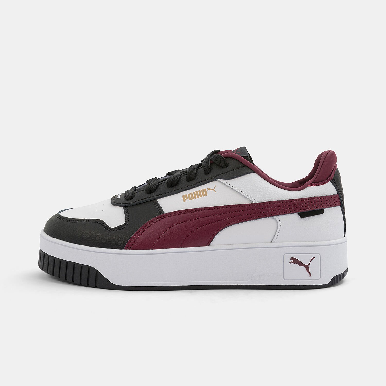 Burgundy and white pumas hotsell