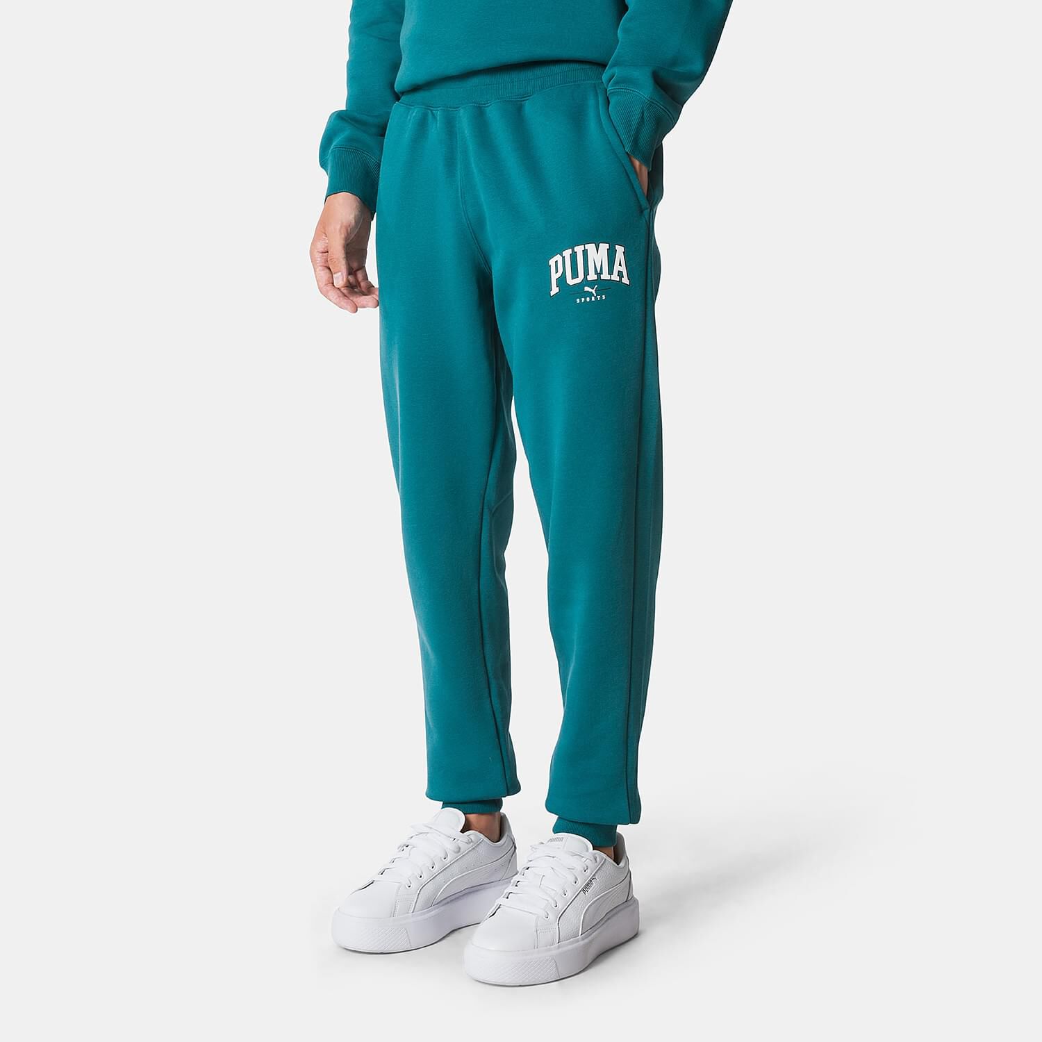 Puma Squad Green and White Joggers AW LAB
