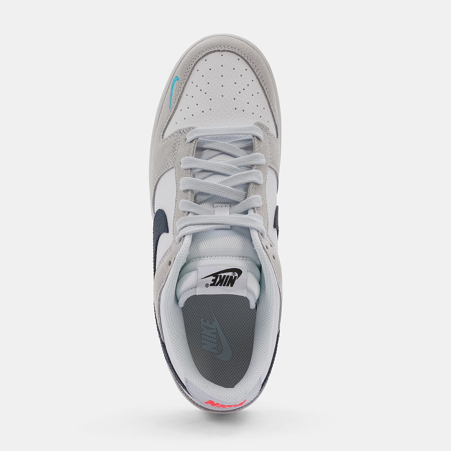 Nike Dunk Low Mini Swoosh, dark blue, grey and white | AW LAB