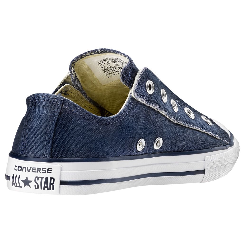 Navy blue slip on converse 2025