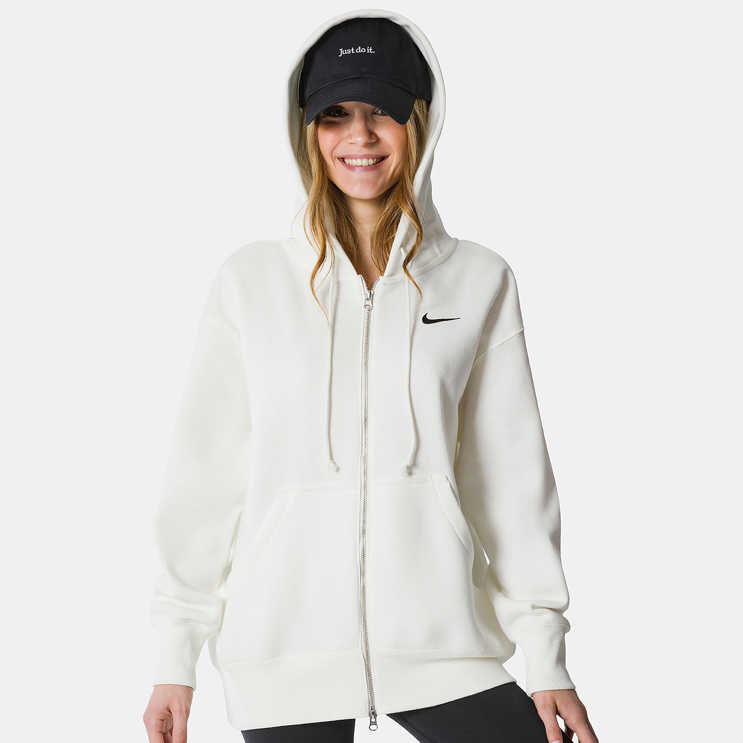 White nike just do it hoodie on sale