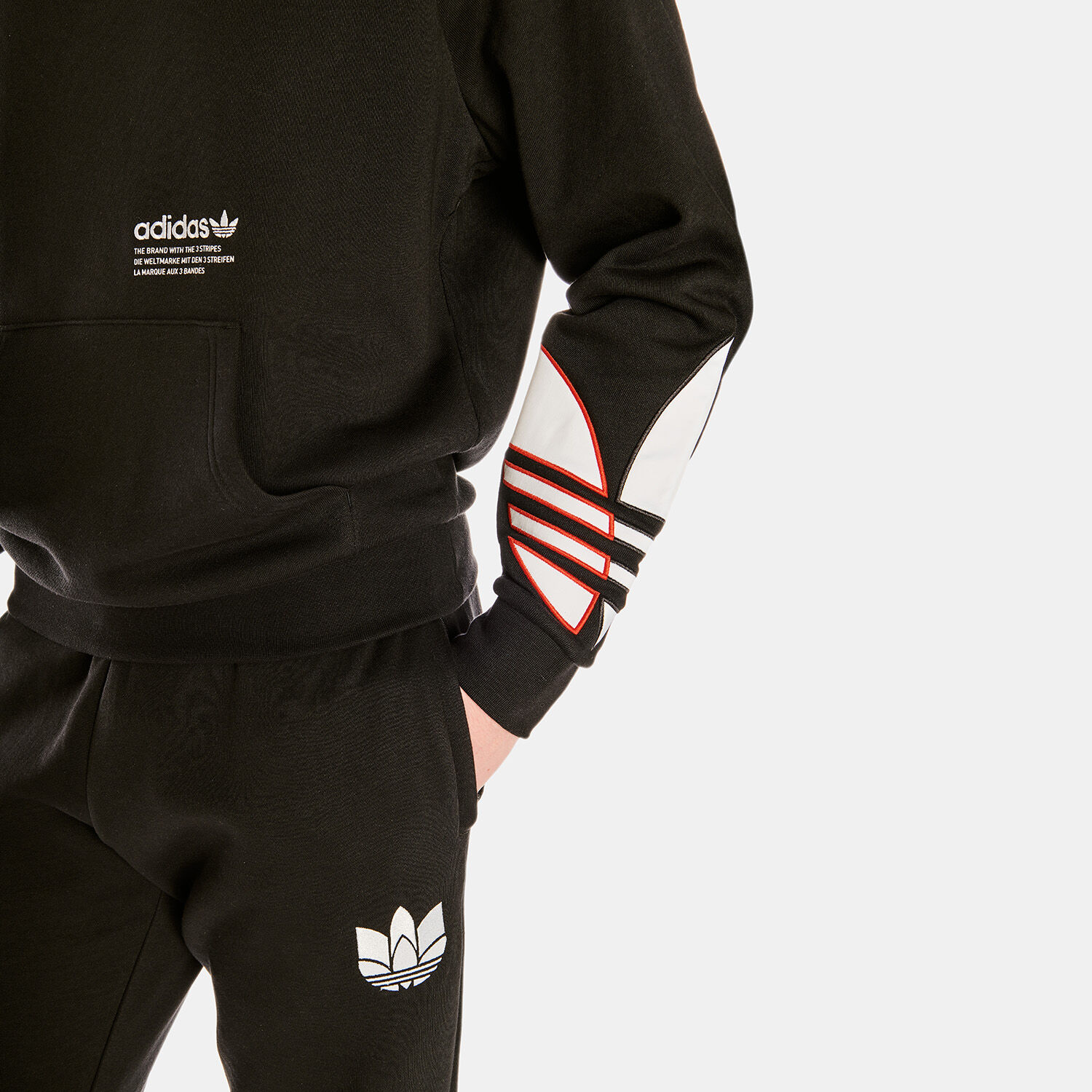 ADICOLOR TRICOLOR TREFOIL HOODIE BLACK AW LAB