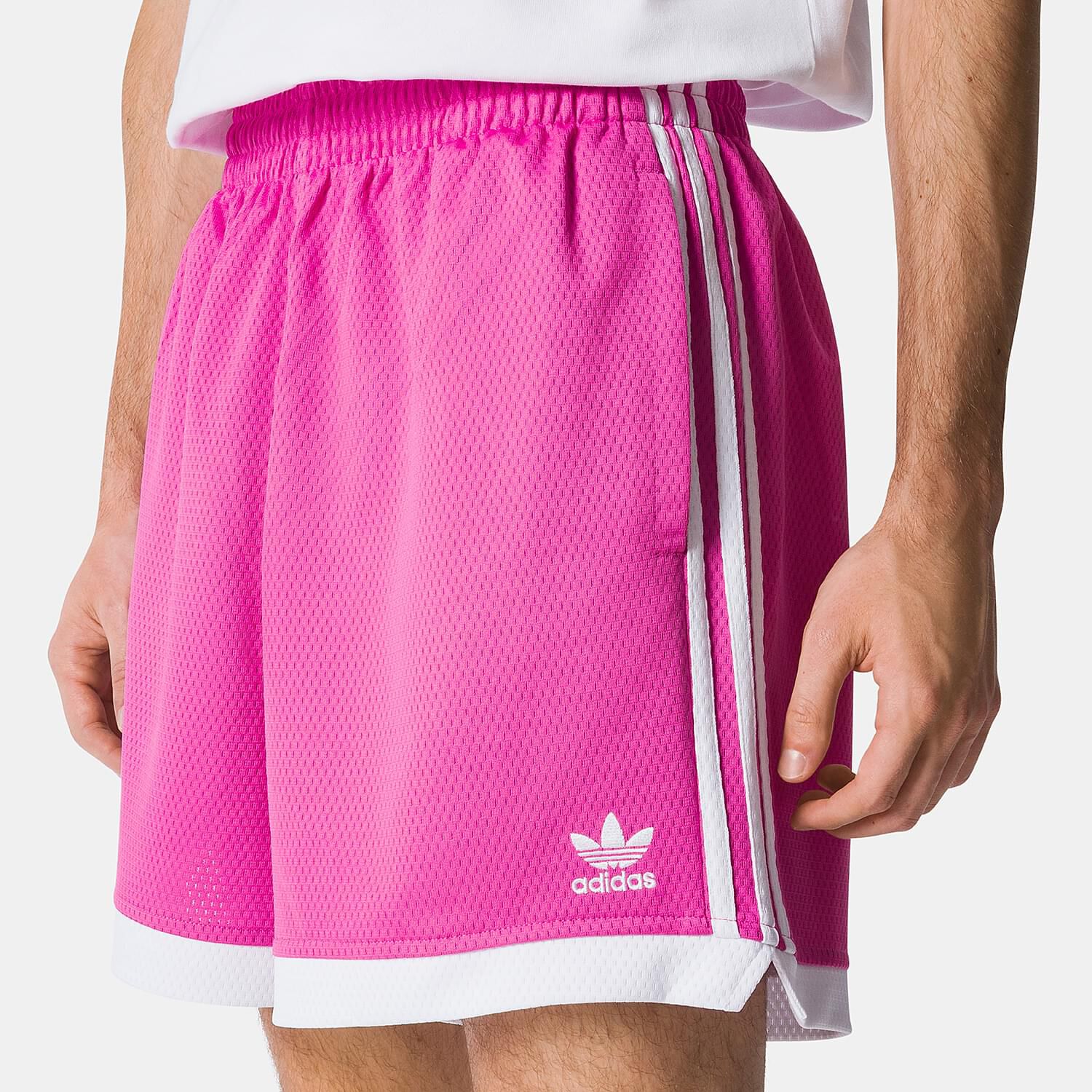 adidas Mock Eyelet pink and white shorts AW LAB