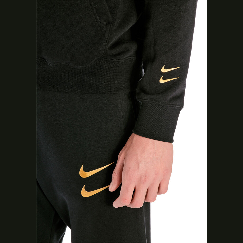 NIKE SPORTSWEAR SWOOSH HOODIE SWEATSHIRT black and gold AW LAB