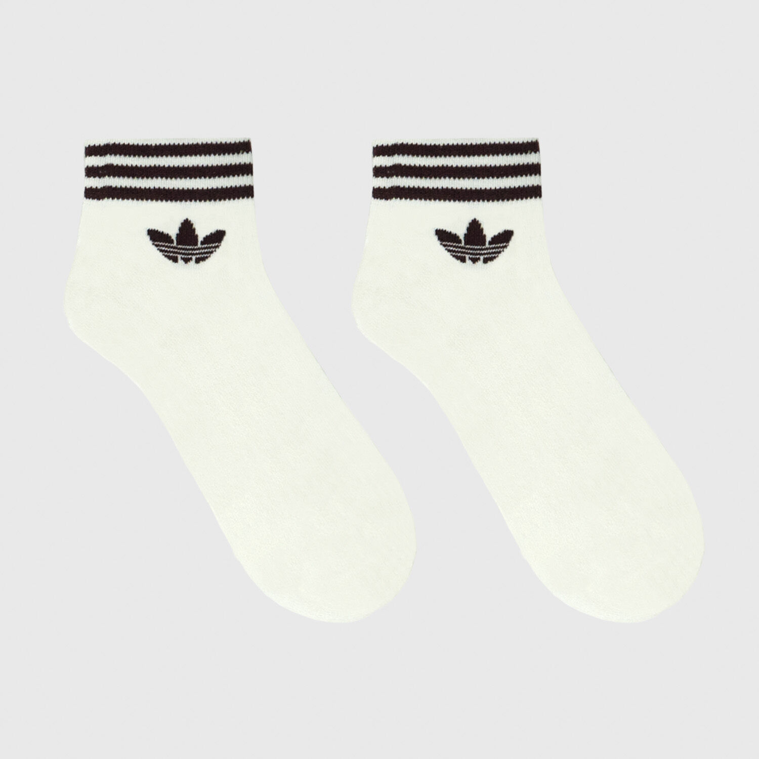 adidas Trefoil Ankle Socks 3 Pk white beige and green AW LAB